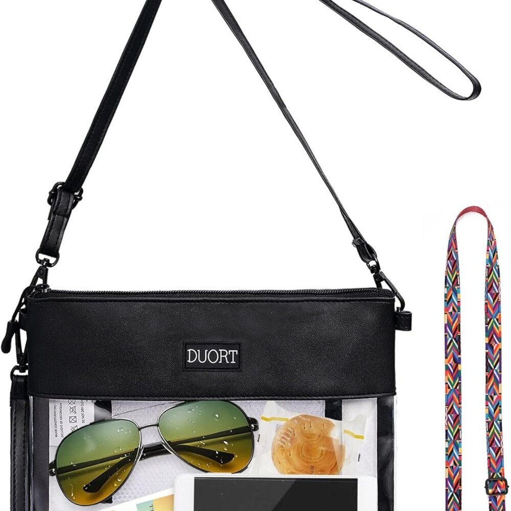 Clear Bag Stadium Approved, TPU Clear Purses Inside Pocket，Crossbody Bag Adjusta